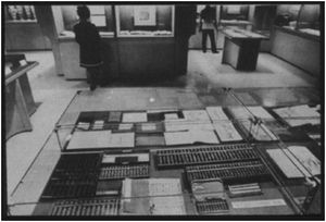 “A collection of various types of abacus is displayed at the Museum of Monetary History in the Fuji Bank’s head office in Tokyo” From “The Abacus Today”, Mathematics in School, 4(5), 1975:19